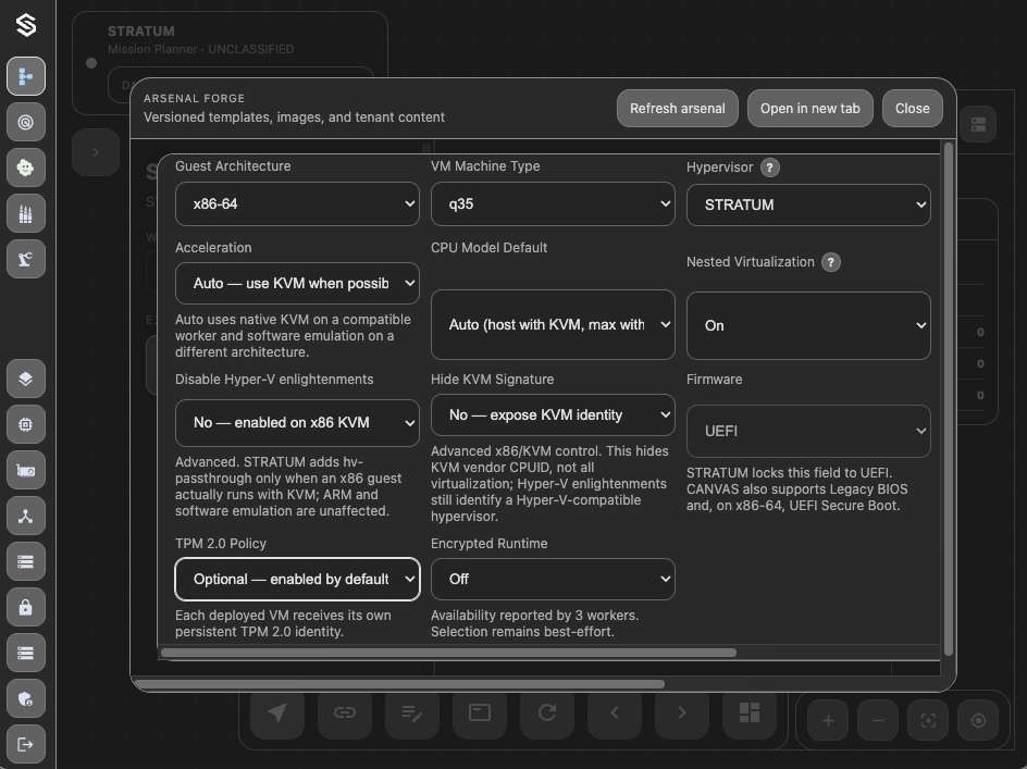 New Template Runtime Settings