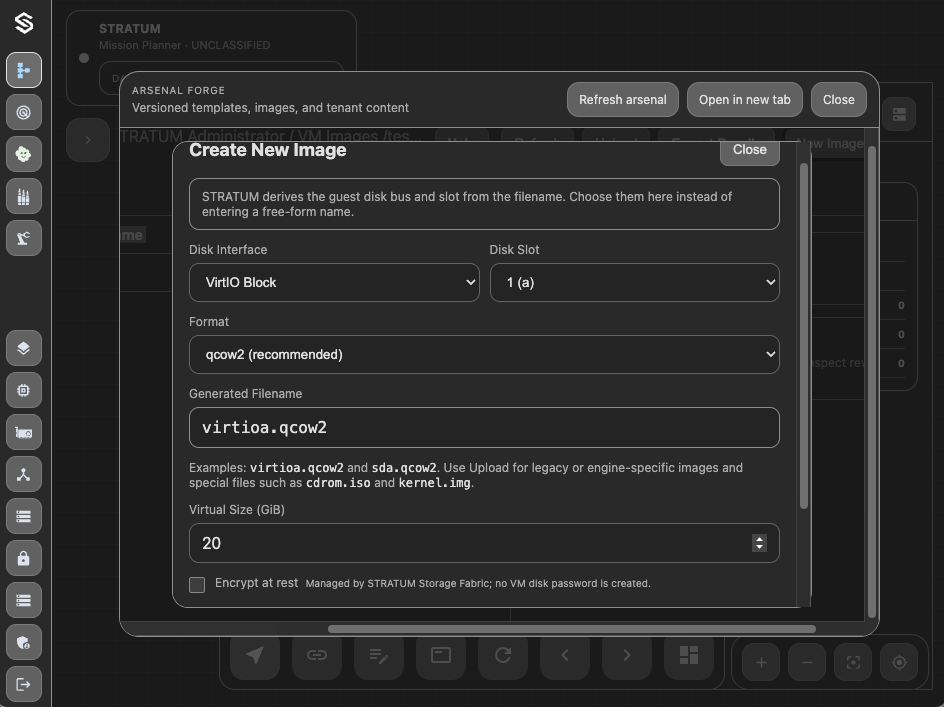 VM Image Disk Settings