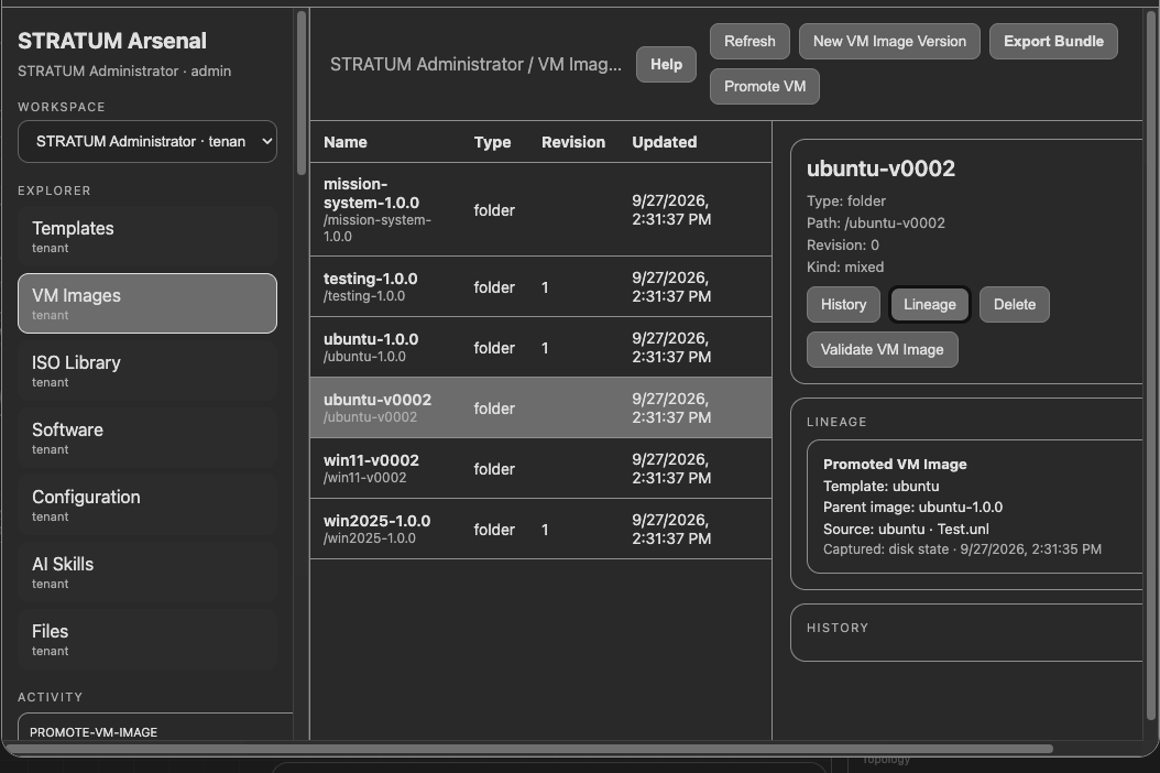Promoted VM In Image Library
