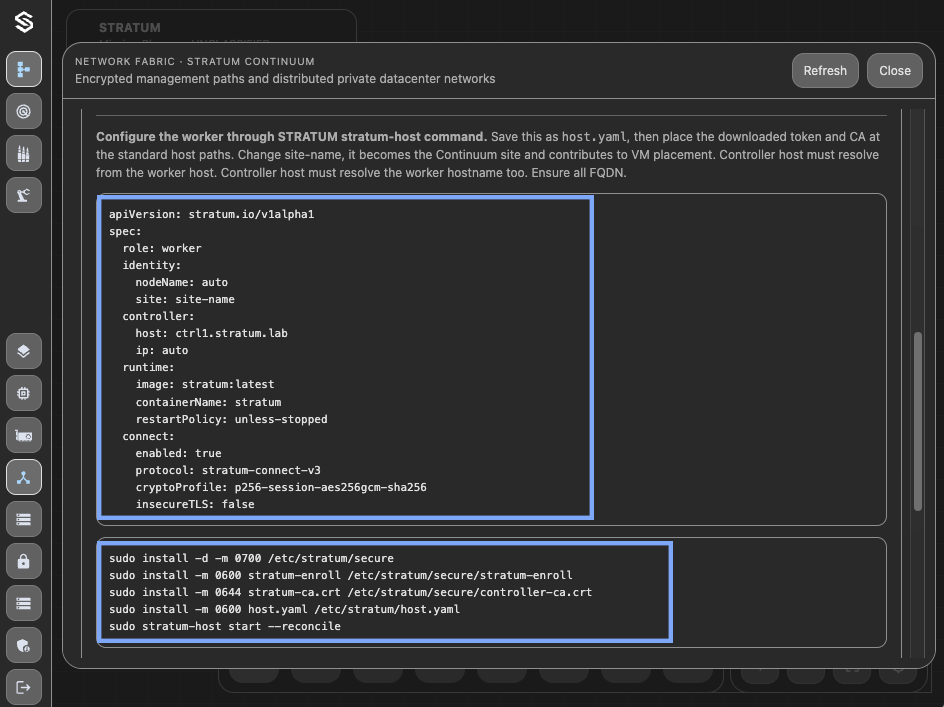 Worker Host YAML And Install Commands