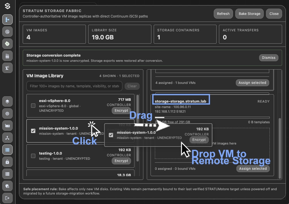 Drag VM Image To Storage Worker