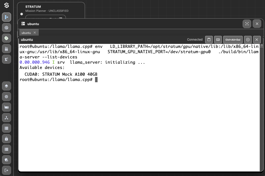 llama.cpp Detects STRATUM GPU