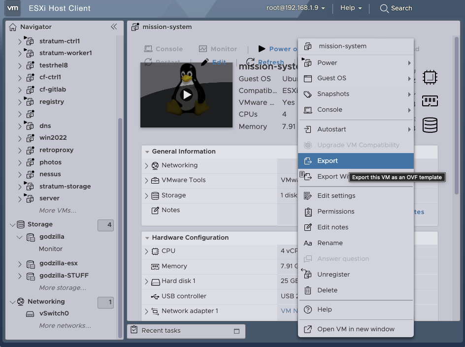 Export Vmware VM To Ovf