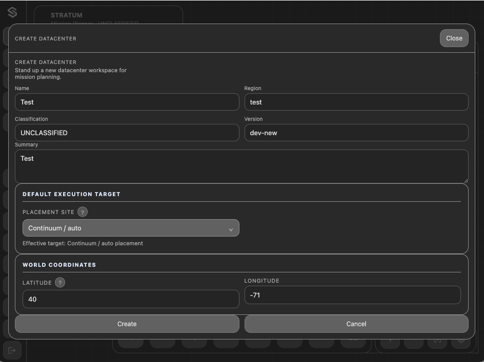 Create a new Datacenter
