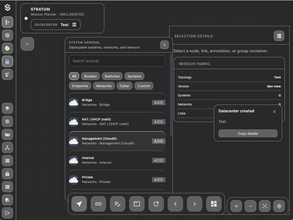 Add Management (Cloud0) to the canvas