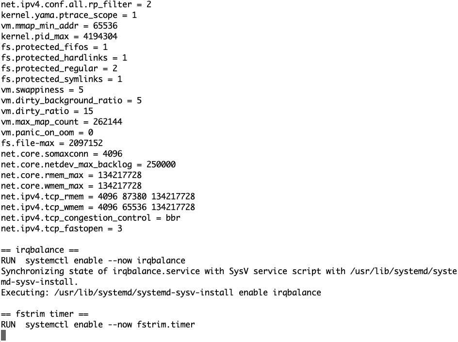Host Setup System Configuration