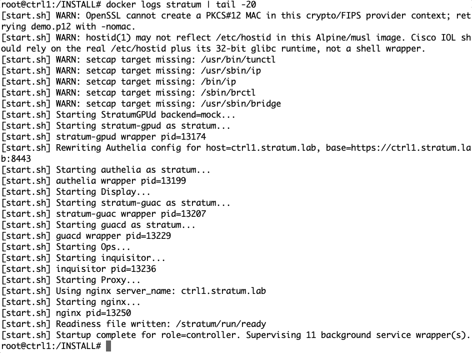 STRATUM Container Logs