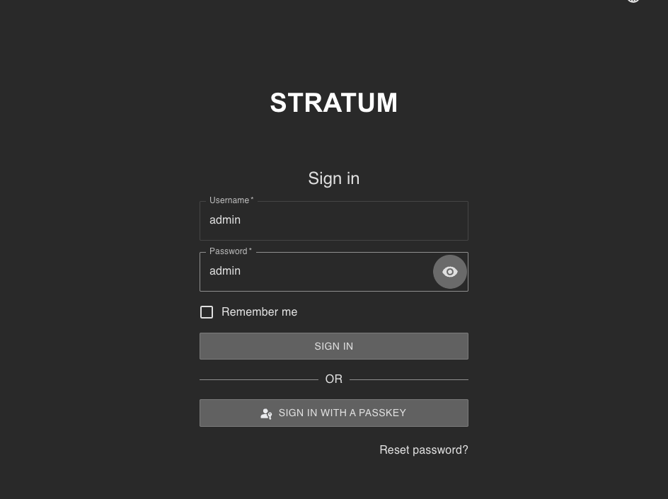 STRATUM Sign In