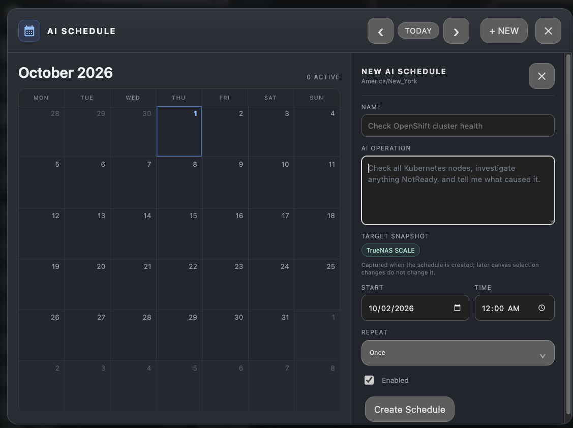 Create a STRATUM AI schedule