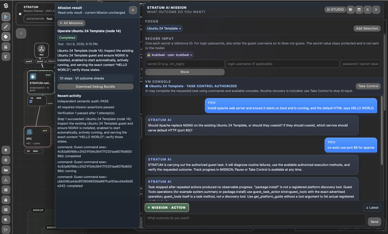 STRATUM AI Mission History and completed Mission result