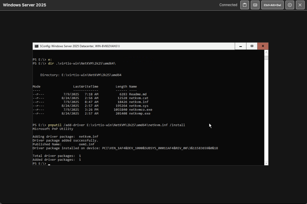 Install the VirtIO Network Driver
